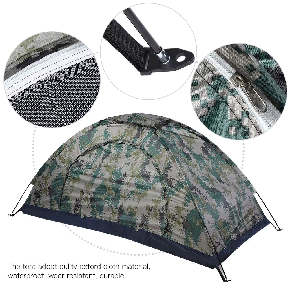 Camping Tent Fishing Tent Leisure Tent Outdoor Single Person Leisure Windproof Tent for Camping Fishing Climbing Camouflage
