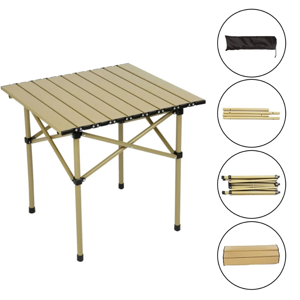 Folding Camping Table, Beach Table for Sand, Foldable Side Table, Foldable Portable Camping Table, Folding Camp Table Aluminum Foldable Camping Table for Outdoor Cooking Picnic Grilling