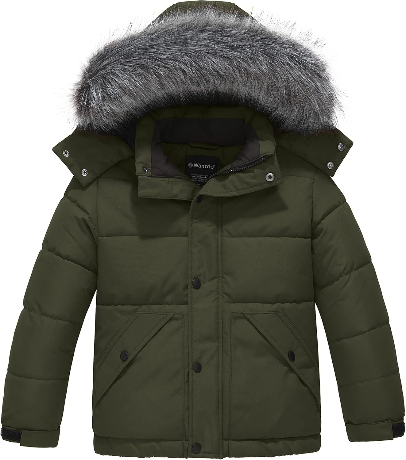 Boys' Winter Coat Waterproof Puffer Coat Warm Fleece Jacket