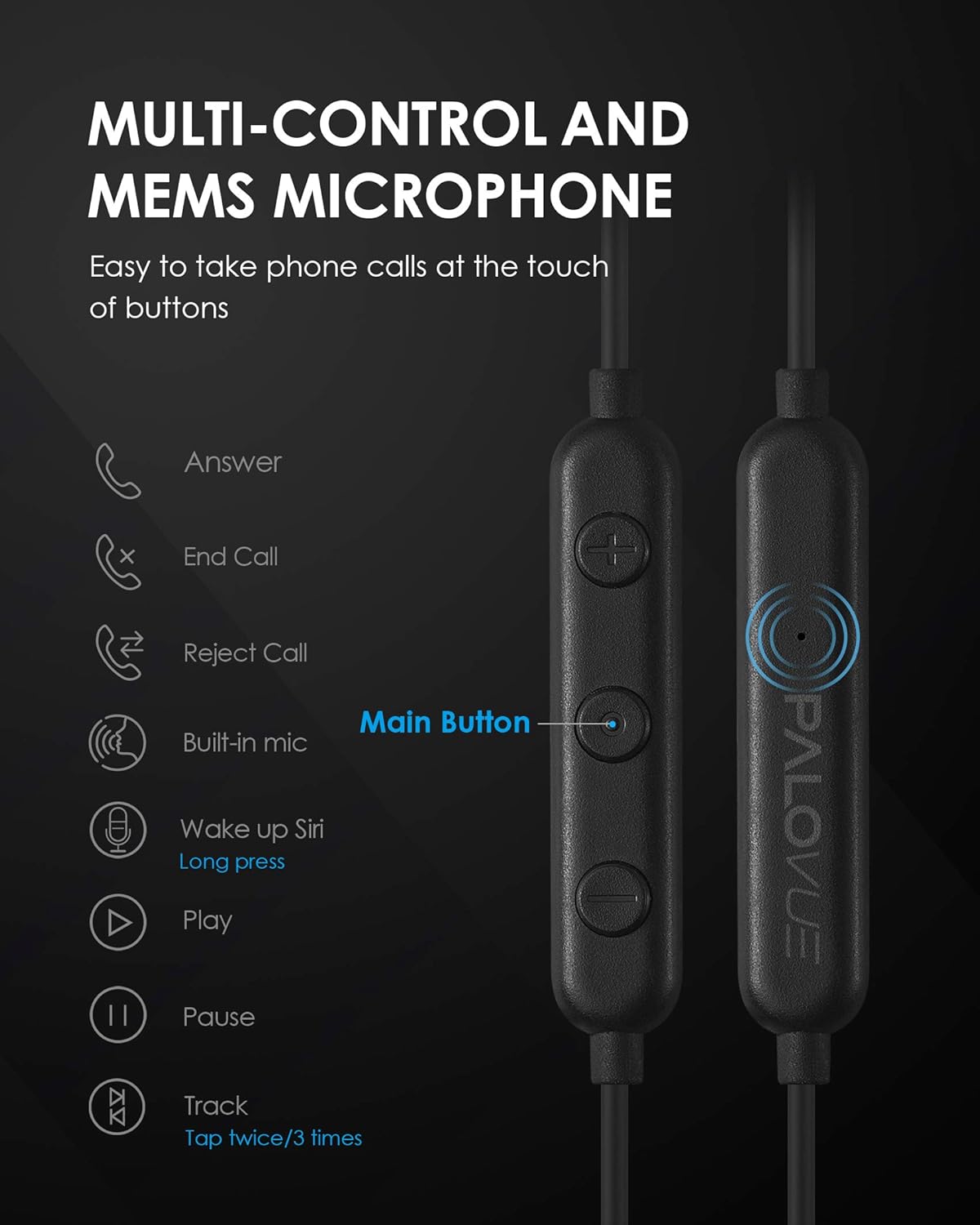 Experience Unmatched Sound Quality with PALOVUE SweetFlow Lightning Earbuds - MFi Certified for iPhone 14, 13, 12, 11, Pro Max, and More - Sleek Black Design with Microphone Control