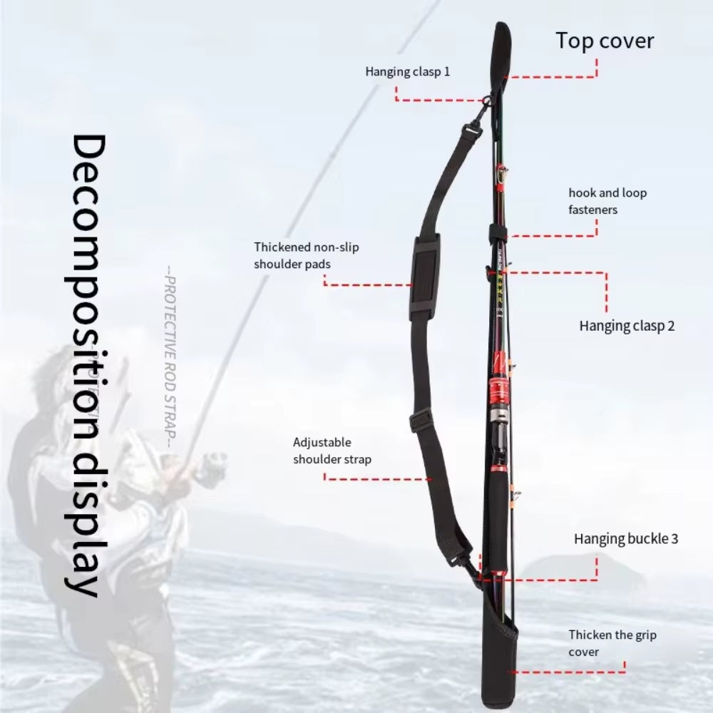 Adjustable Fishing Rod Storage Bag Portable Fishing Rod Shoulder Belt Fishing Rod Belt Protector Reel Fishing Accessories