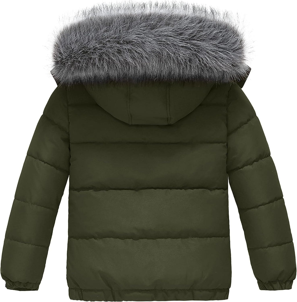 Boys' Winter Coat Waterproof Puffer Coat Warm Fleece Jacket