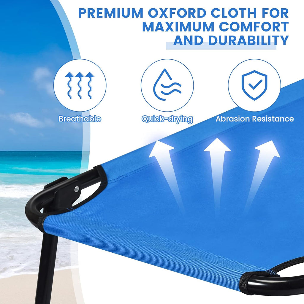 Folding Camping Cot, Heavy Duty Collapsible Foldable Camping Bed for Adults Kids with Non-Slip Foot Pad, Indoor Outdoor Portable Sleeping Cot for Hiking, Camping, Fishing (Blue)